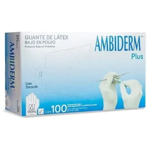 Guante de látex Plus bajo en polvo talla mediana