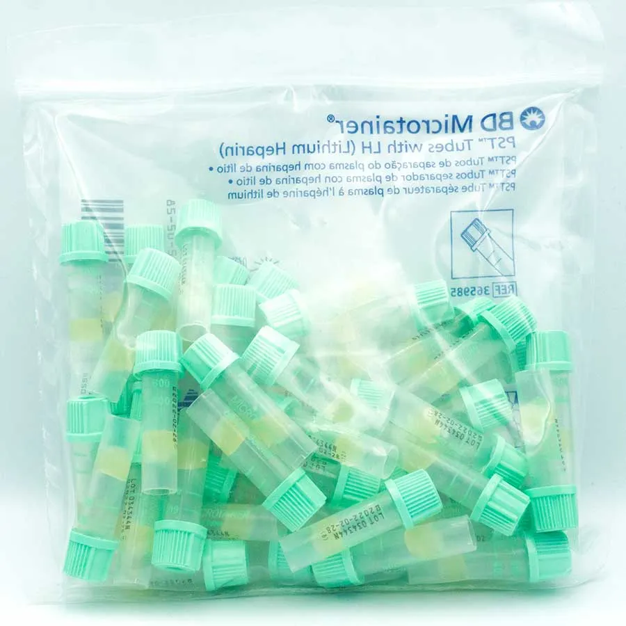Microtainer verde heparina de litio y gel 400-600 µL